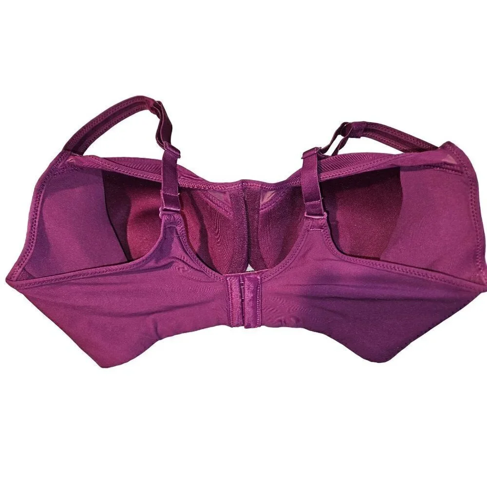 Bali Balconette Bra 36D Underwire One Smooth U Convertible Style 3439 Purple NEW